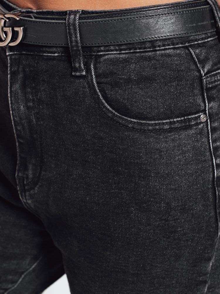 Jeansy damskie mom fit czarne Dstreet