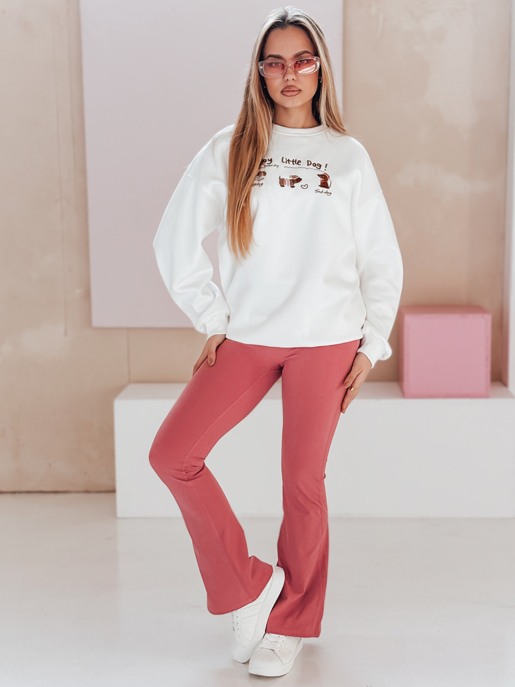 Bluza damska oversize z jamnikami JAMNIKOVE biała Dstreet