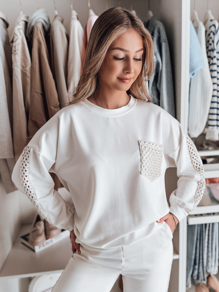 Bluza damska oversize LUXEEN ecru Dstreet