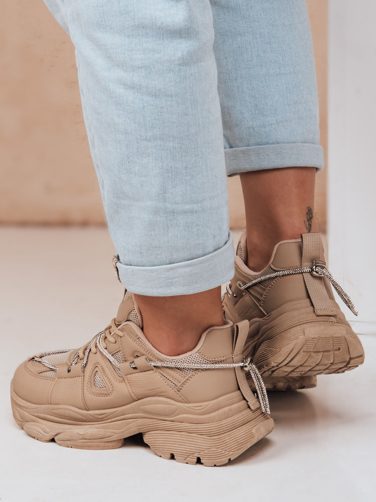 Teniși de damă cu talpă groasă NEWMOVE kaki