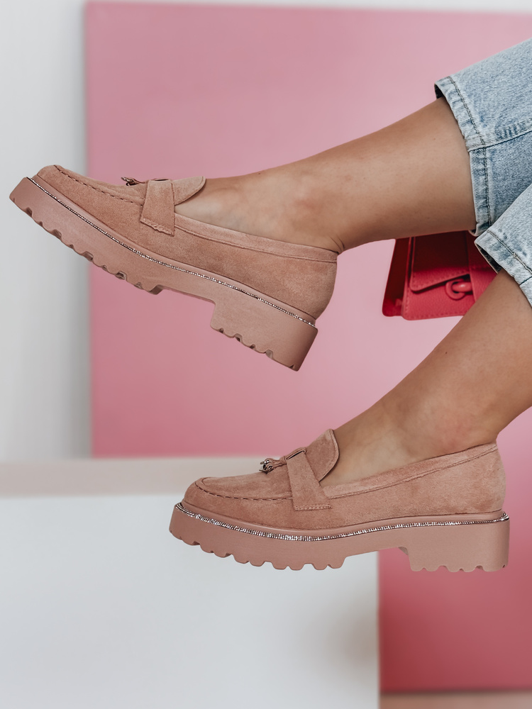 Mokasyny damskie LOAFELIA różowe Dstreet