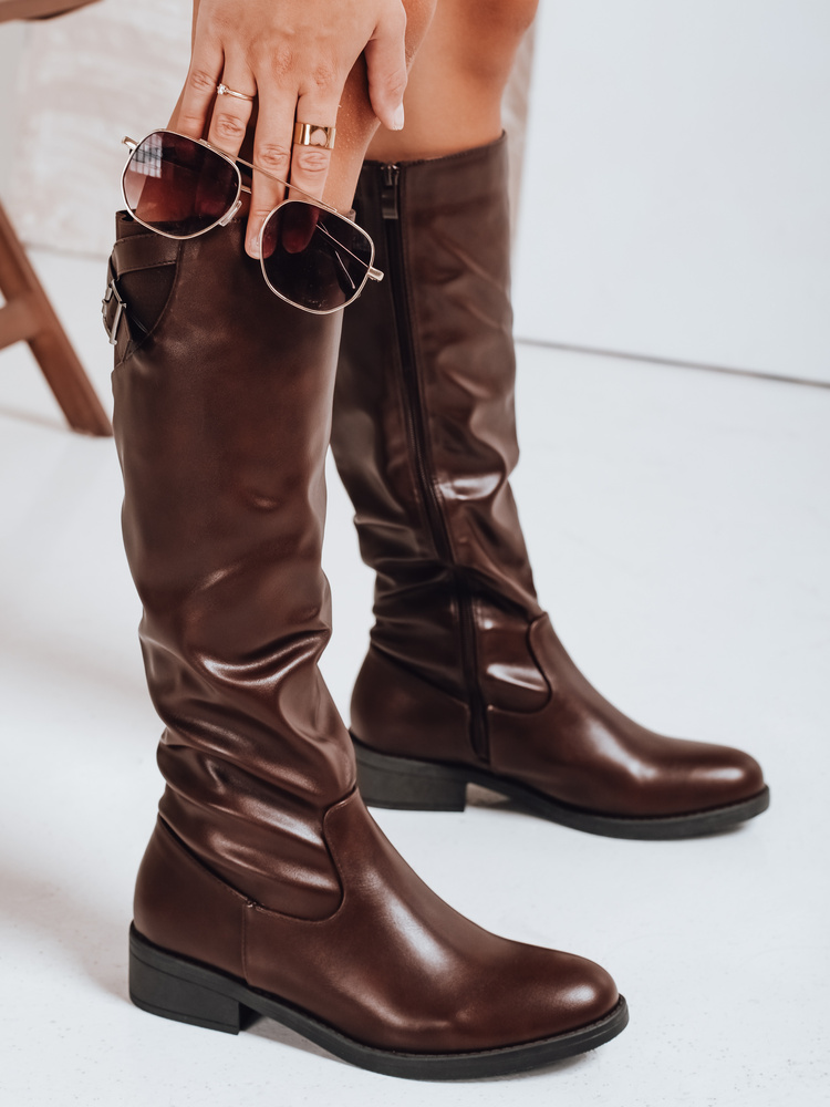 Kozaki damskie brązowe Dstreet