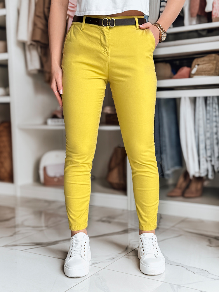 Pantaloni slim fit pentru femei LINESKA cu curea
