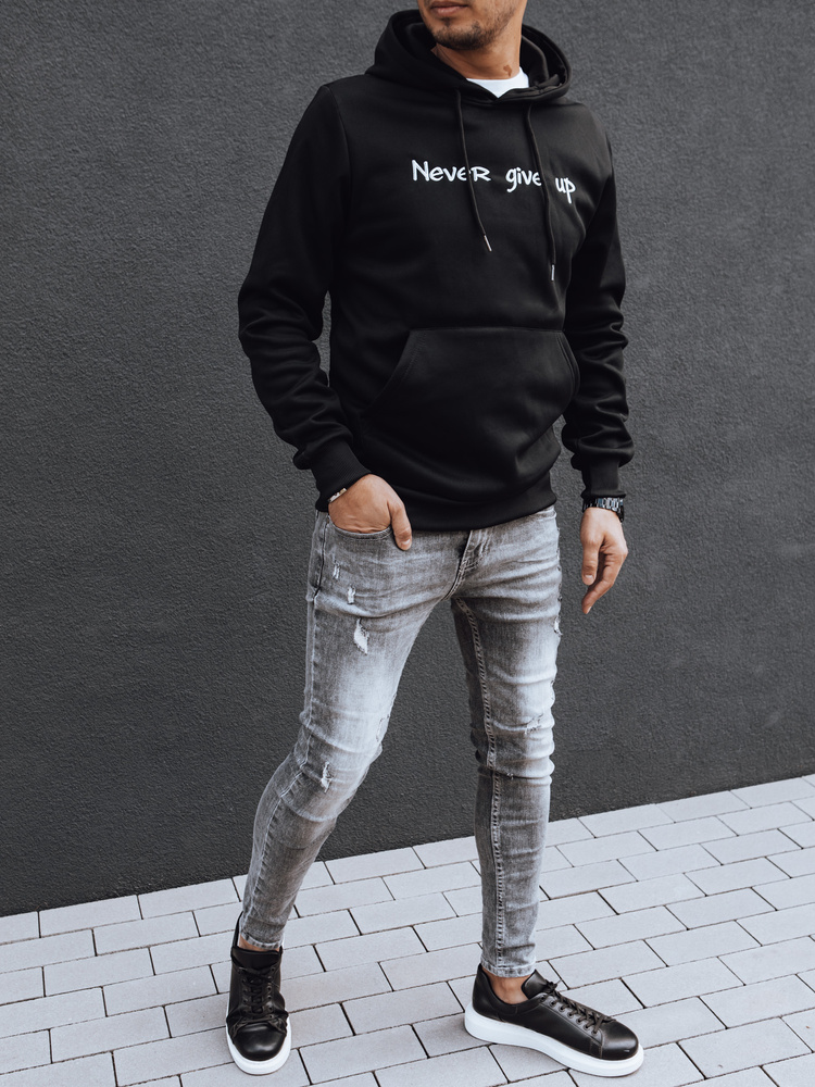 Bluza męska czarna z kapturem Dstreet