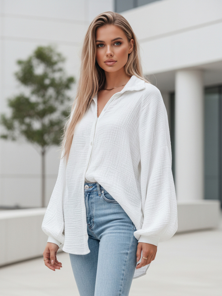Dámska oversize mušelínová blúzka MUSLINEA