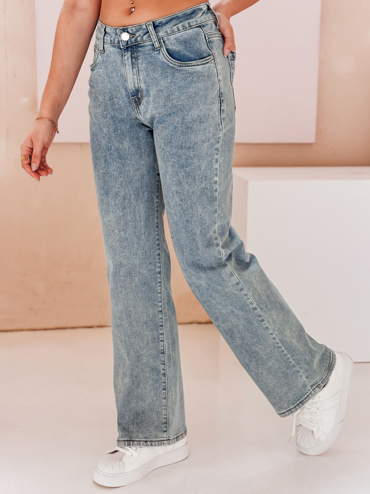 Spodnie damskie jeansowe straight leg TANIALES niebieskie Dstreet