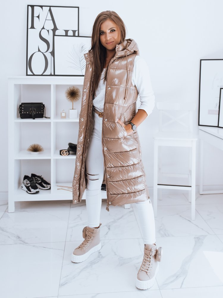 Kamizelka pikowana damska GANTINI kamelowa Dstreet