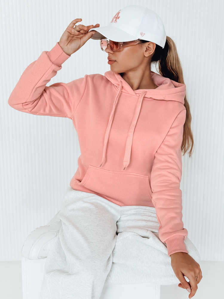 Dámská mikina BASIC s kapucí baby pink