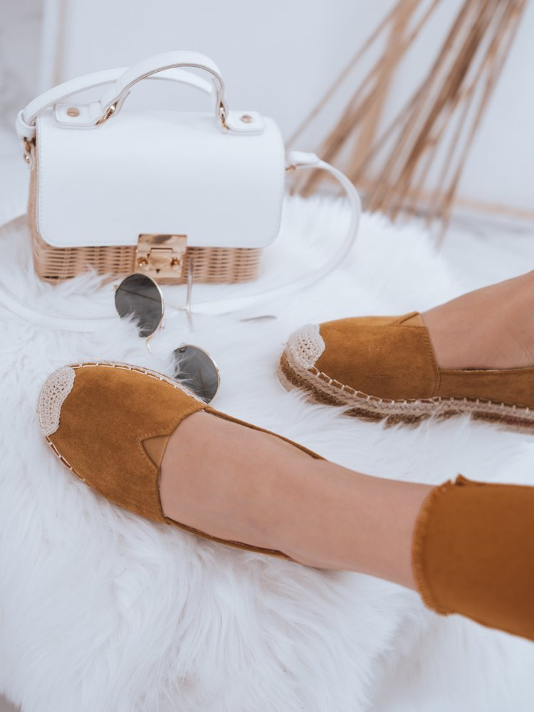 Espadryle damskie LANSI kamelowe Dstreet