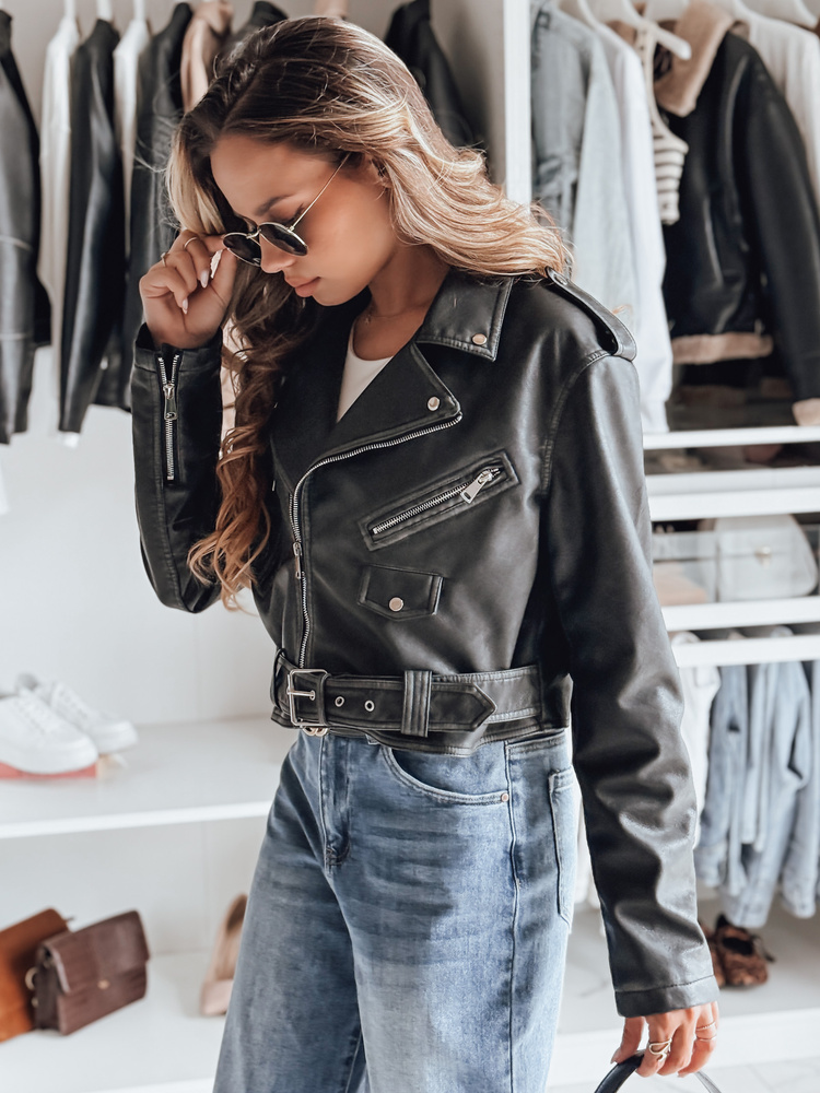 Kurtka skórzana damska PALIGOR czarna Dstreet