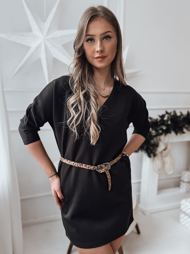 Rochie GLAMUP neagră cu curea