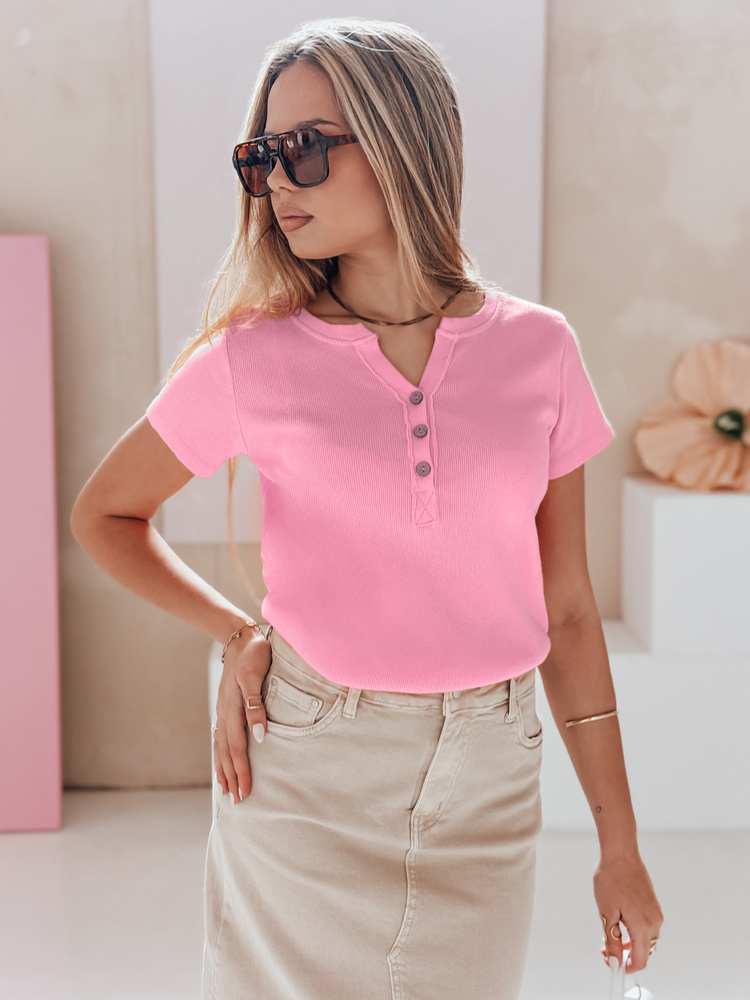 Bluză roz cu dungi KISS LOOK