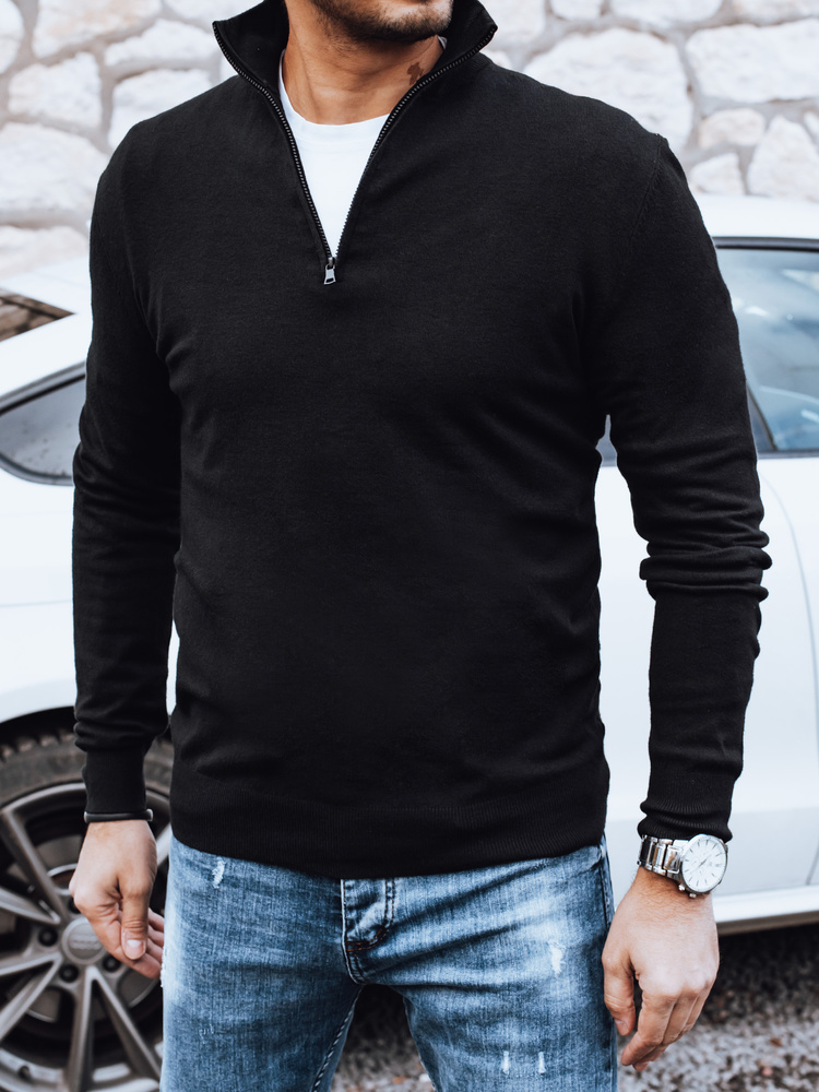 Sweter męski czarny Dstreet