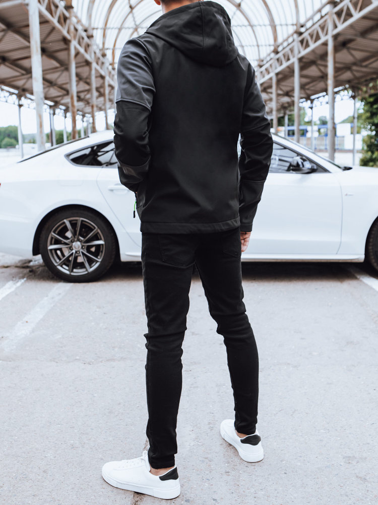 Softshell męski z kapturem czarny Dstreet