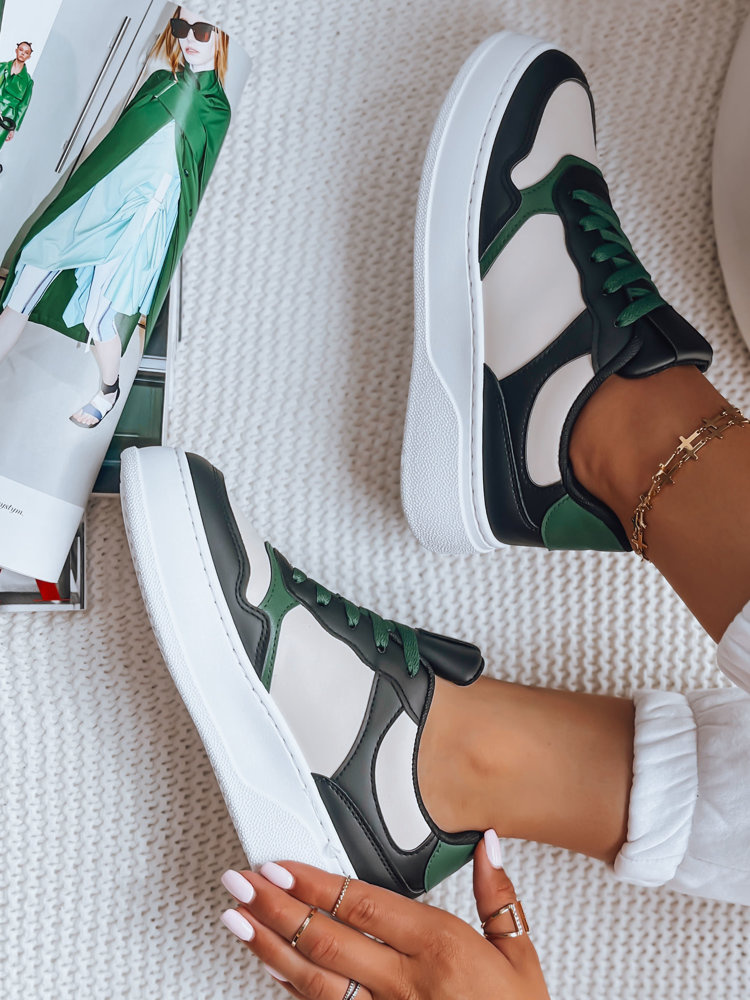 Sneakersy damskie MEILA czarno-zielone Dstreet