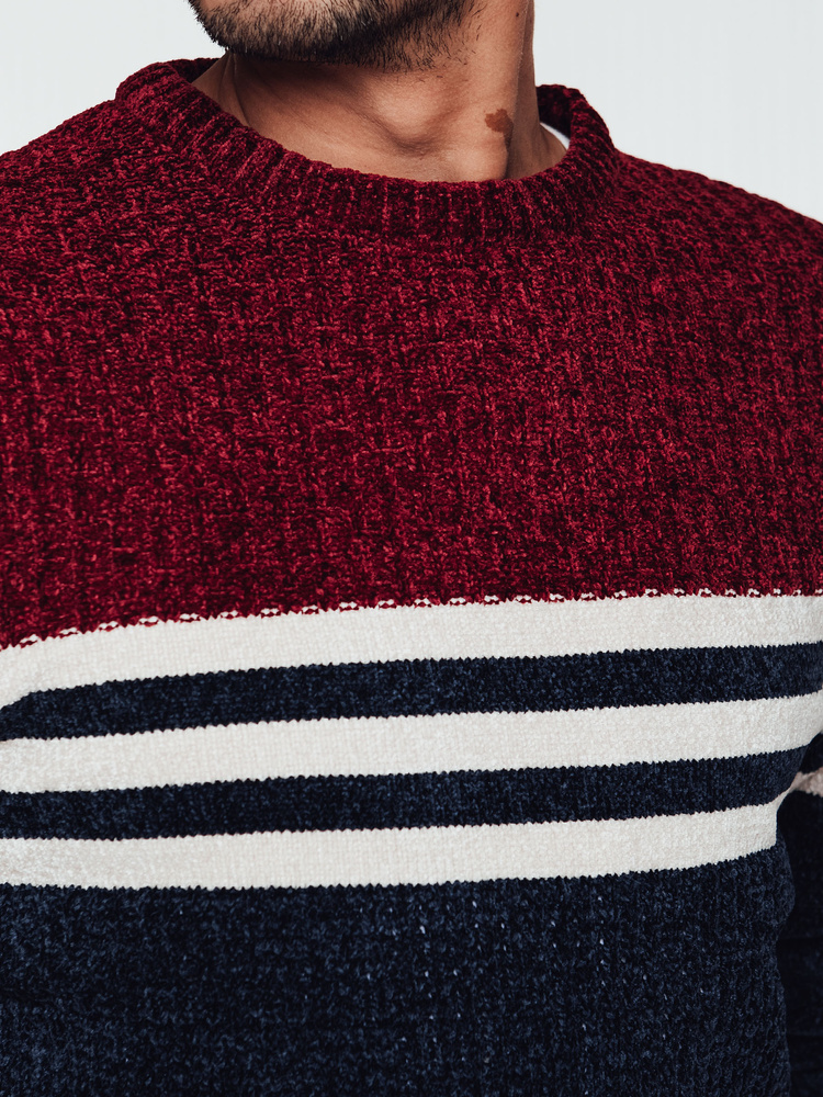 Sweter męski w paski granatowy Dstreet