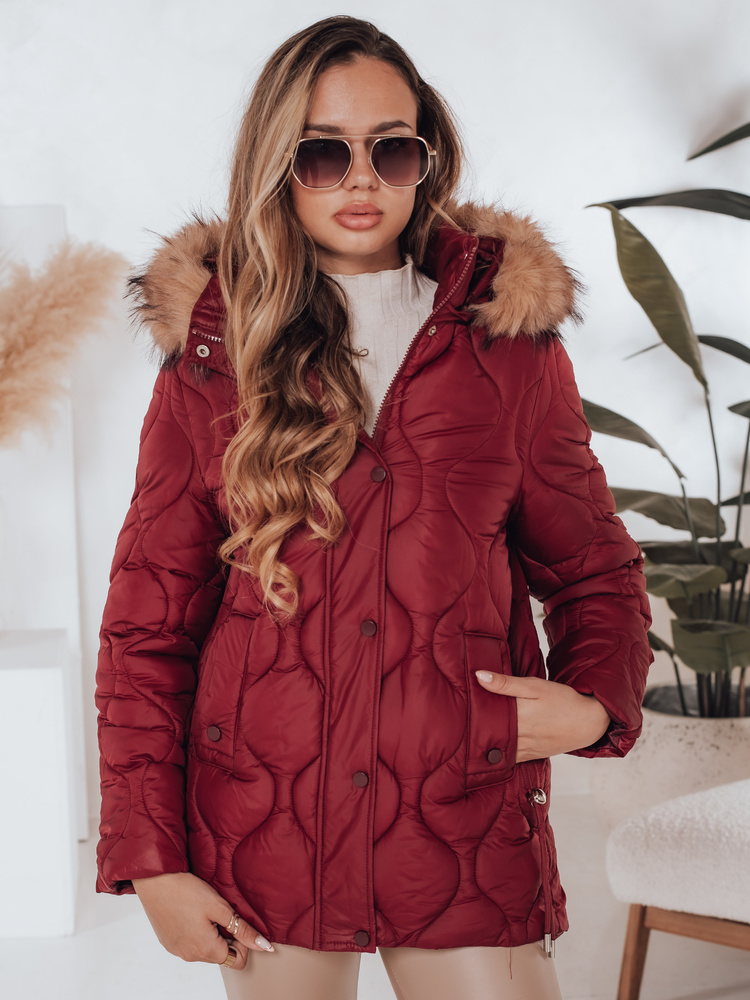 Geaca de iarna dama LUMORE visiniu