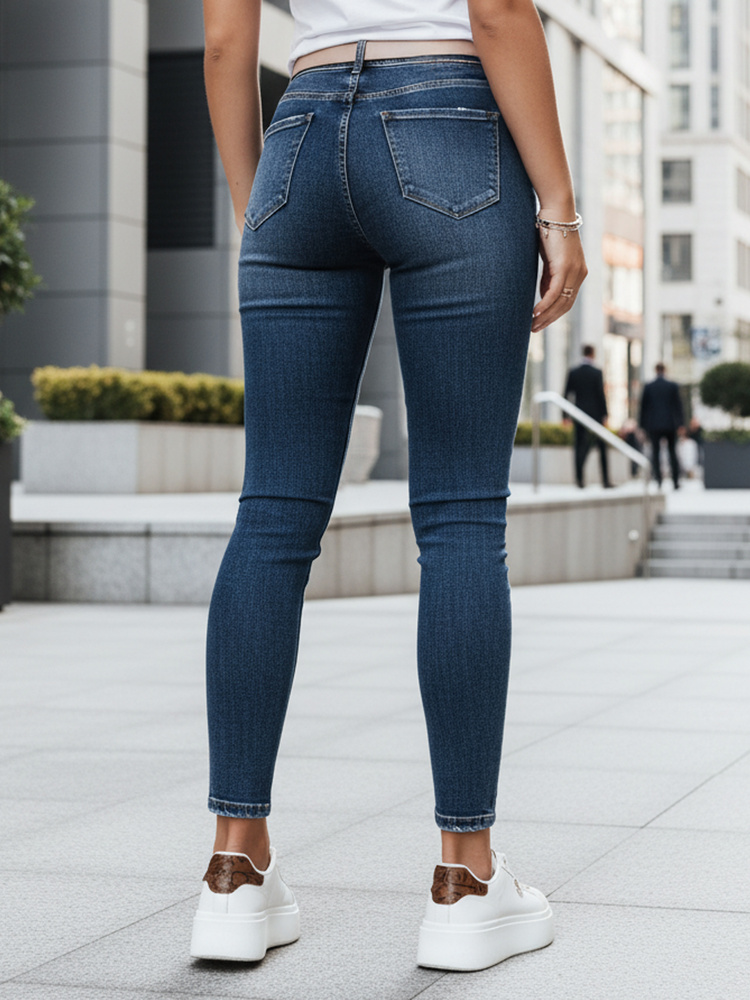 Dámske skinny rifle modré Dstreet