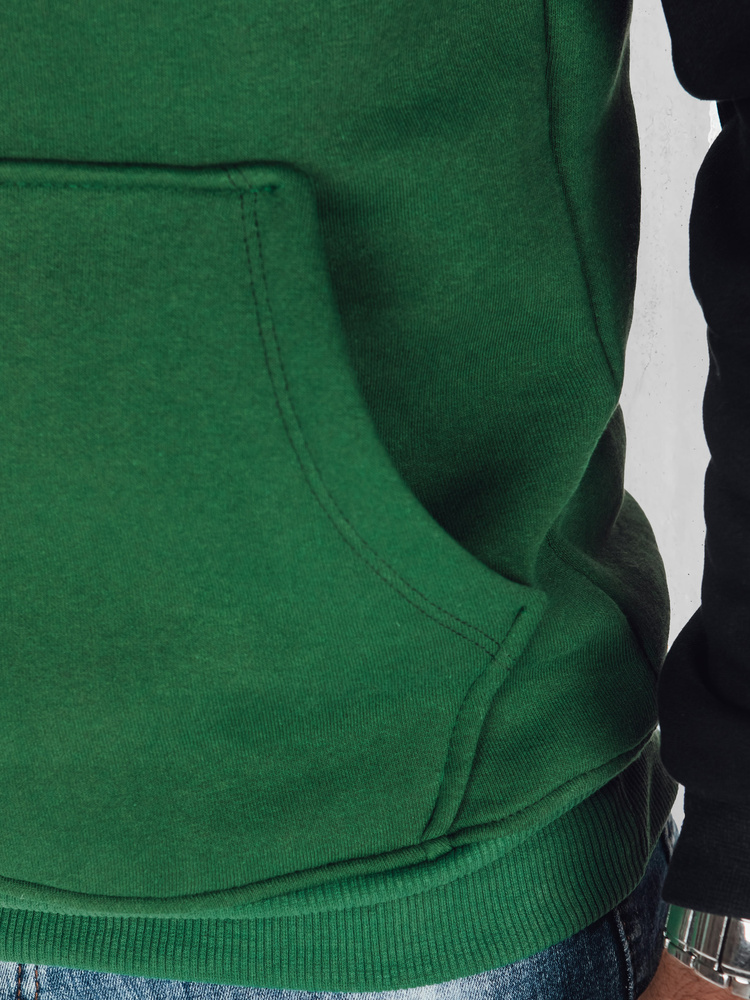 Bluza męska basic z kapturem zielona Dstreet
