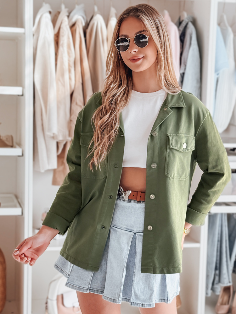 Kurtka damska koszulowa oversize OVERBOR khaki Dstreet