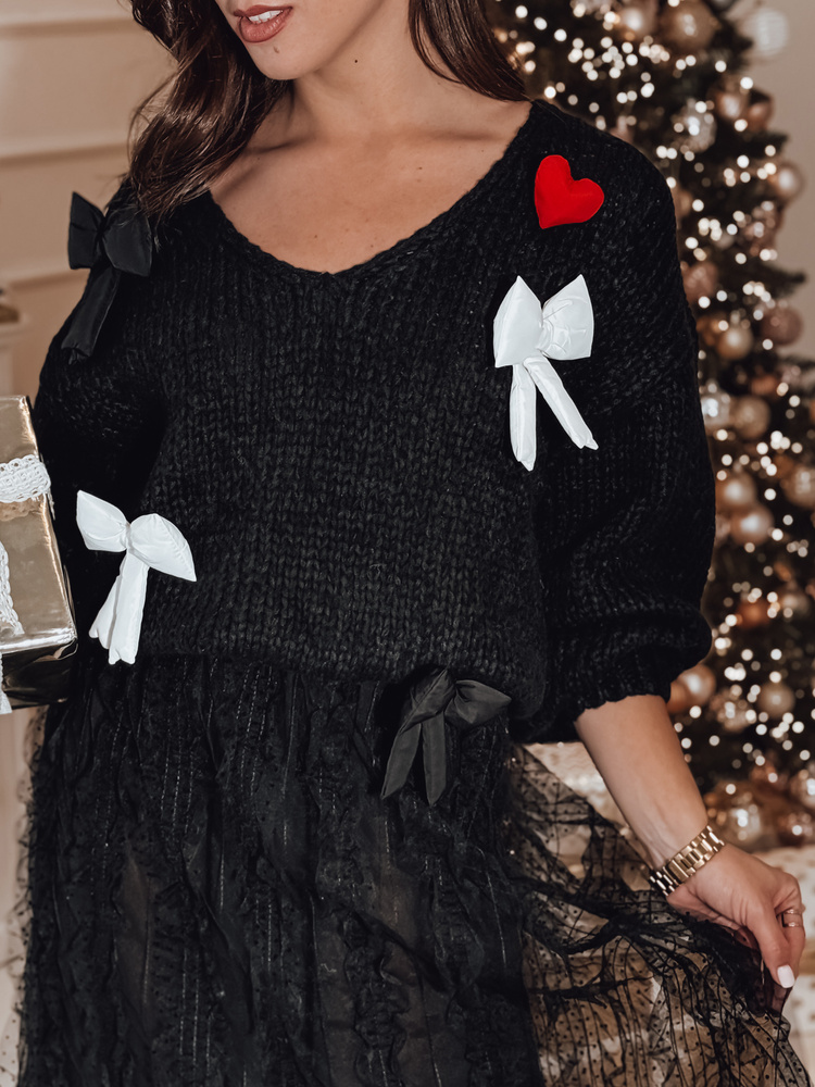 Sweter damski one size PUREBOW czarny Dstreet