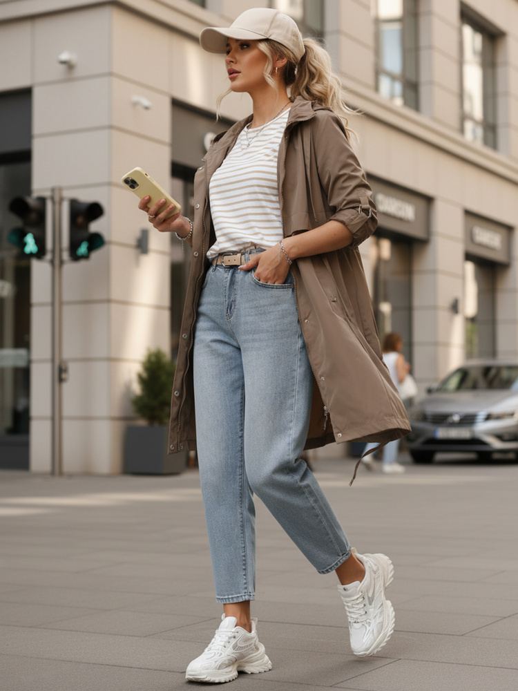 Dámský přechodný kabát s džíny