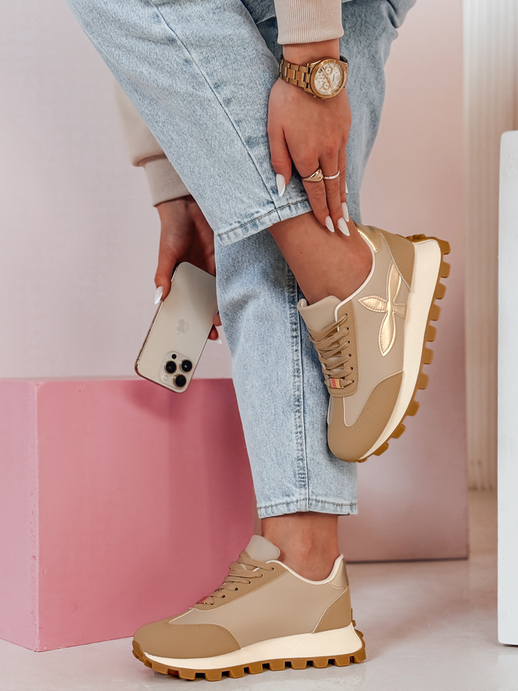 Teniși sport pentru femei FLEXIMOT bej