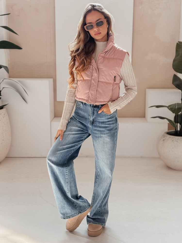 Vestă matlasată pentru femei DStreet roz