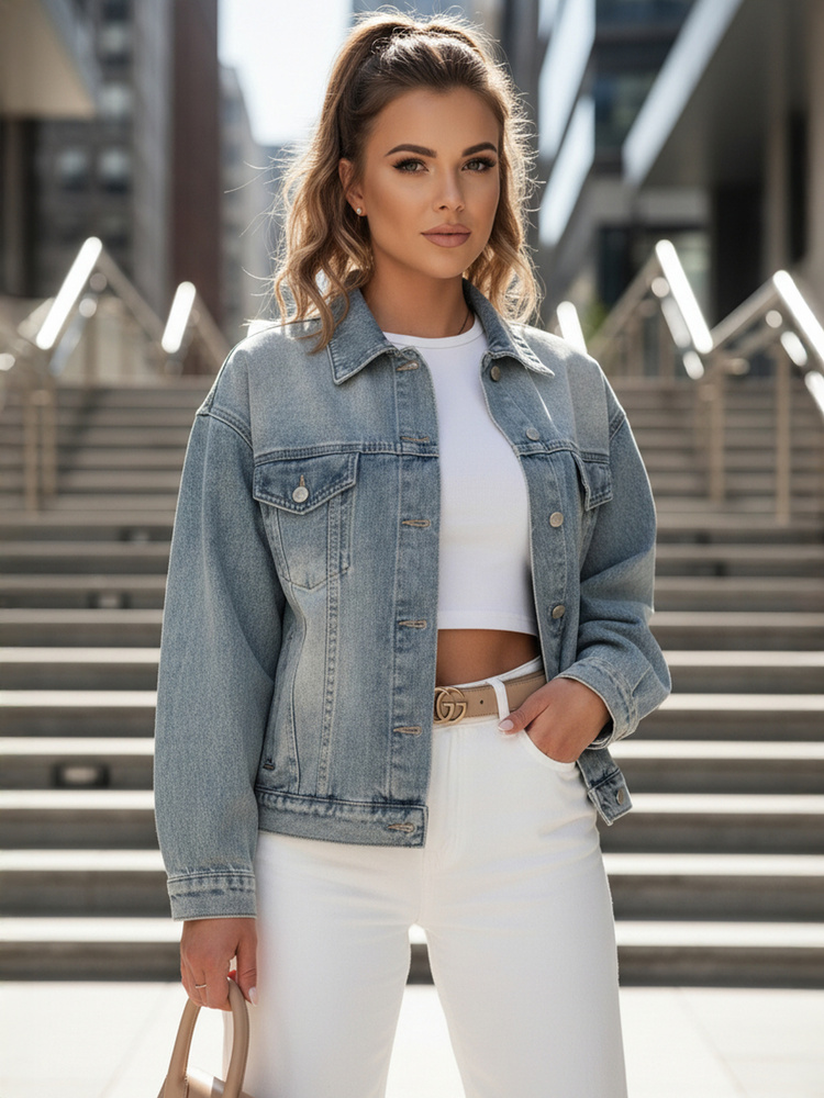 Dámska rifľová oversize bunda NOVAJIN