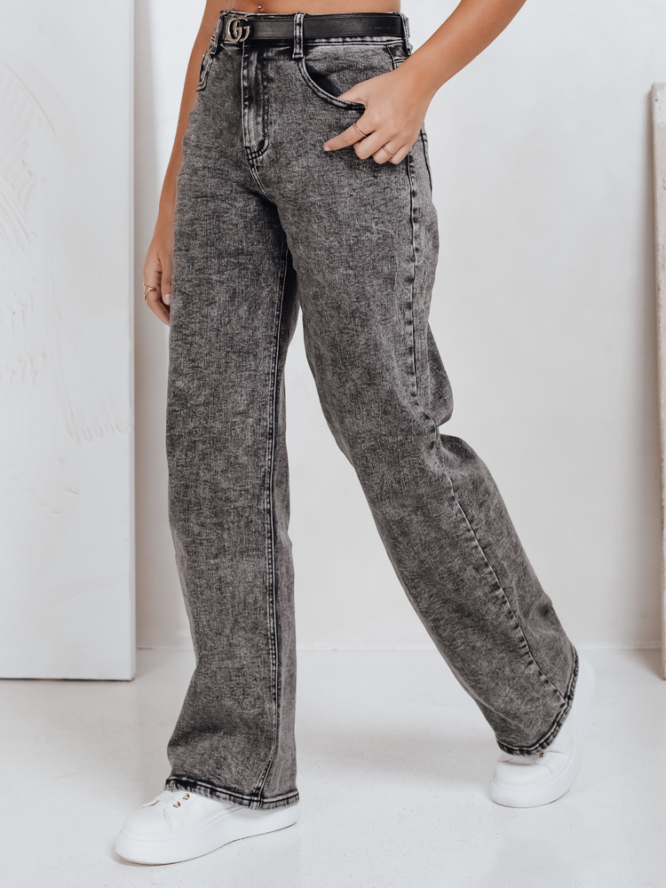 Dámske široké čierne rifle