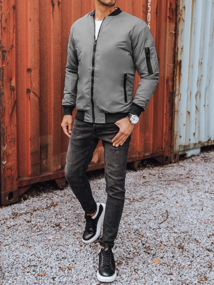 Kurtka męska bomber jacket grafitowa Dstreet
