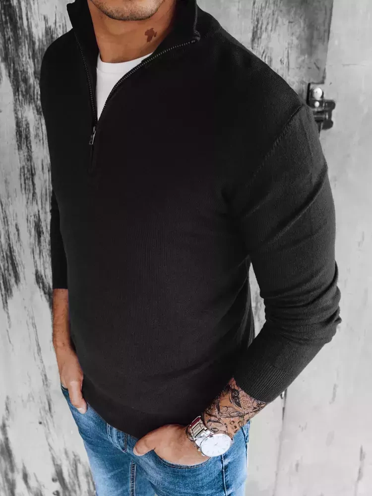 Sweter męski czarny Dstreet