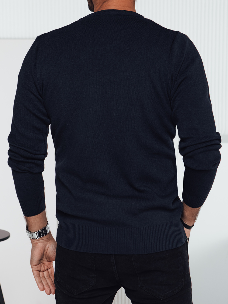 Sweter męski w śnieżynki granatowy Dstreet