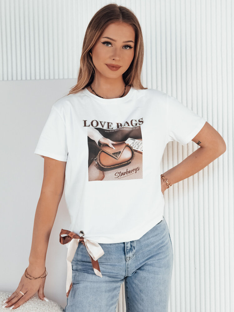 Dámske tričko s potlačou LOBAG Farba Biely DSTREET