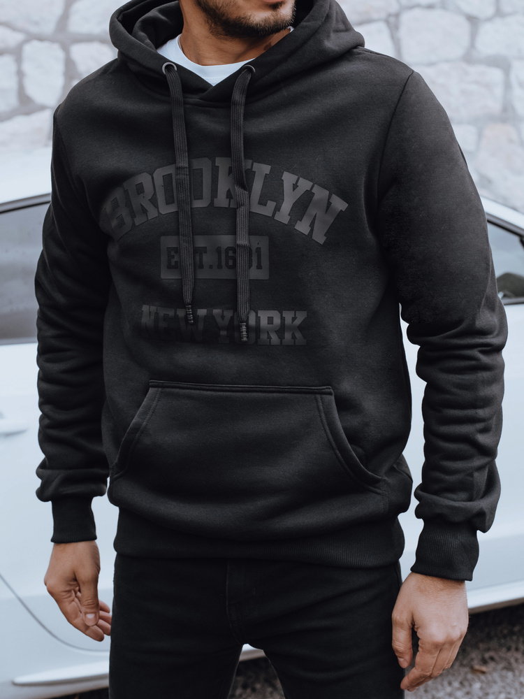 Černá mikina s kapucí Brooklyn