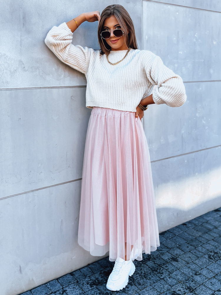 Sweter damski oversize BILLIS jasnobeżowy Dstreet