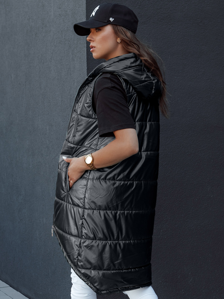 Vestă matlasată neagră pentru femei MERIS