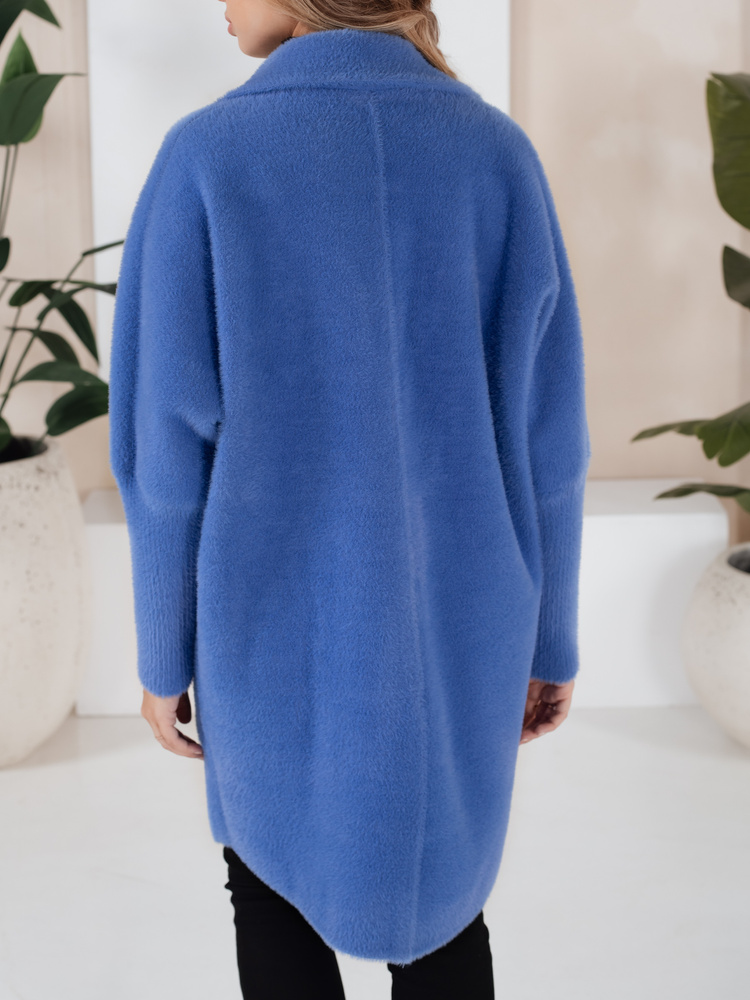 Płaszcz damski ala alpaka RITA II niebieski Dstreet