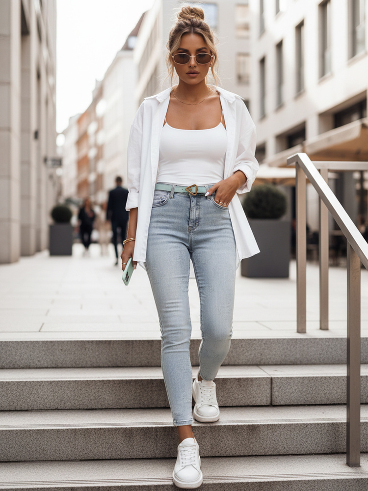Dámske skinny rifle JENIVIA s motívom srdca