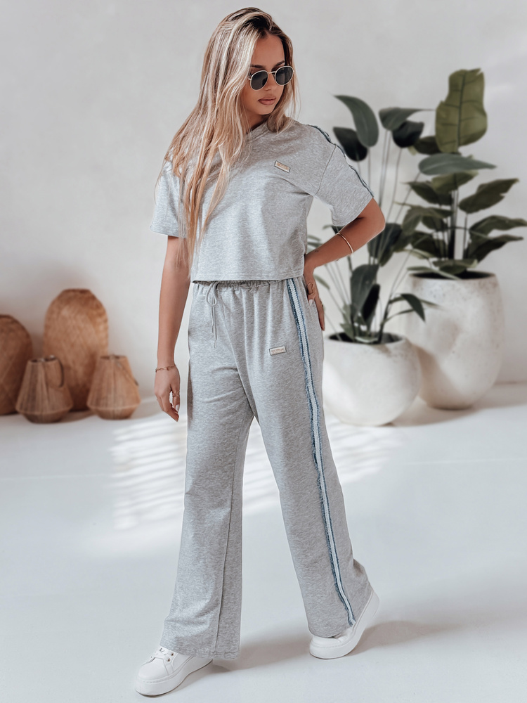 Komplet damski dresowy oversize SPORT LIKE szary Dstreet