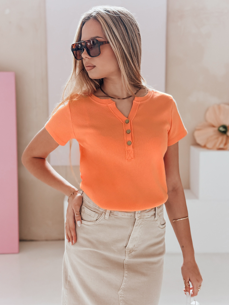 Bluzka damska one size prążkowana KISS LOOK pomarańczowa Dstreet