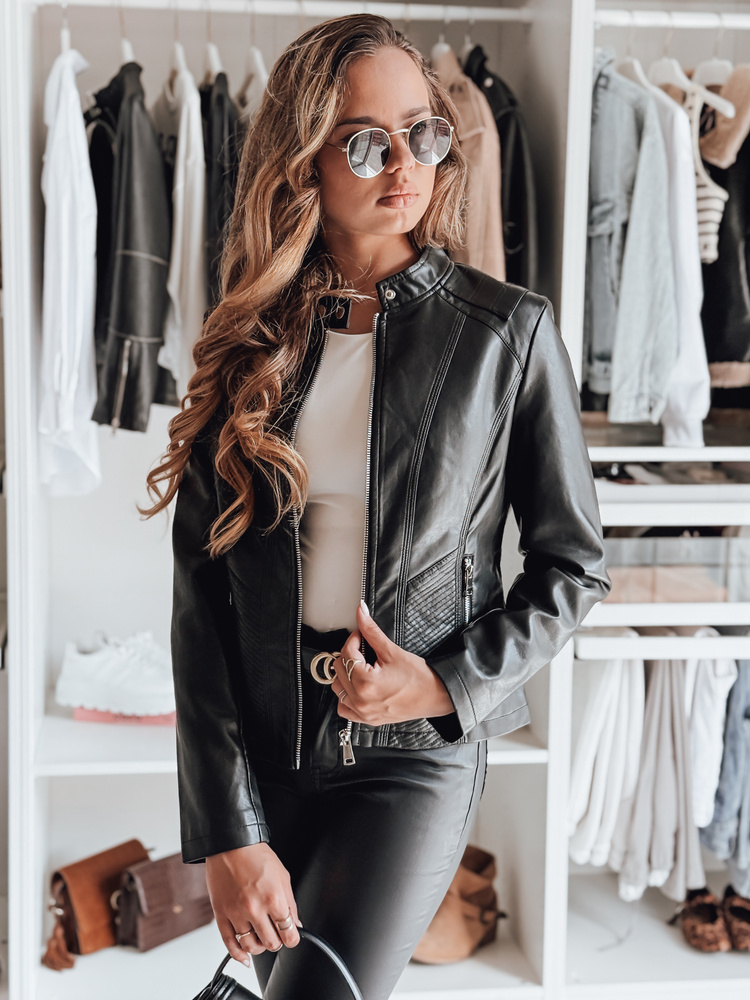 Kurtka damska skórzana ROCKYLADY czarna Dstreet