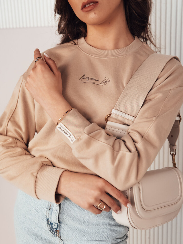 Bluza oversize damska AWIOL kremowa Dstreet