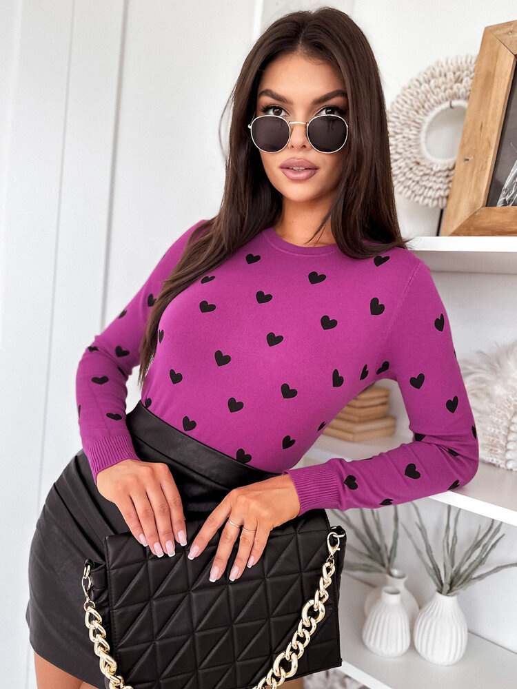 Sweter damski FREYJA fioletowy Dstreet