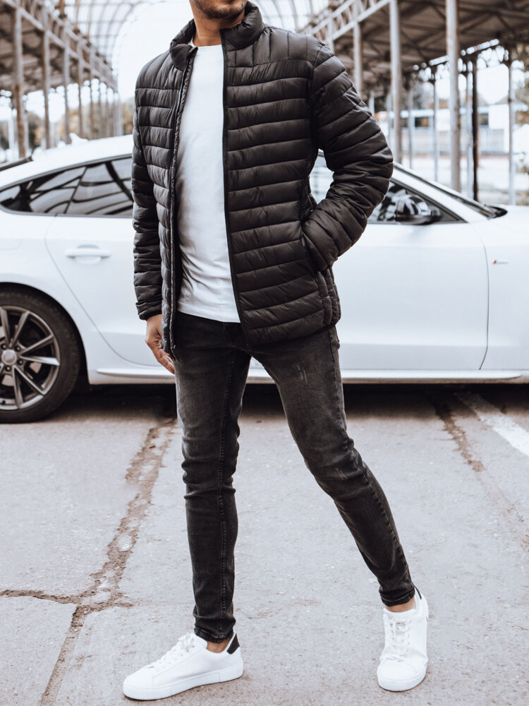 Kurtka męska przejściowa pikowana czarna Dstreet