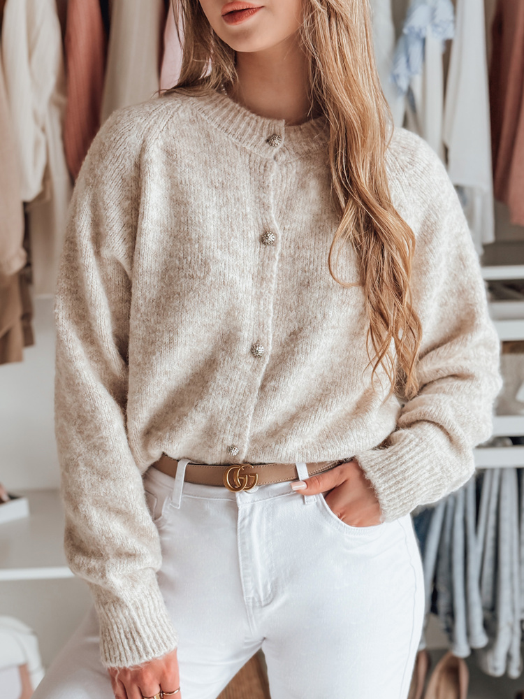 Sweter damski one size oversize SOFTELLS beżowy Dstreet