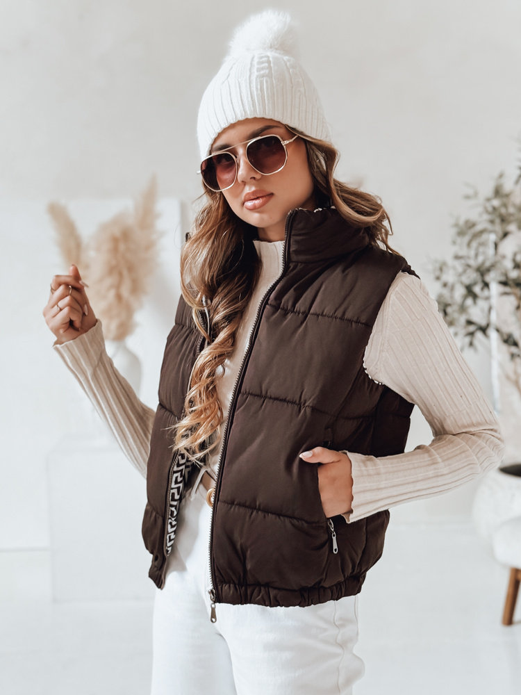 Vestă matlasată pentru femei URBANELLE maro