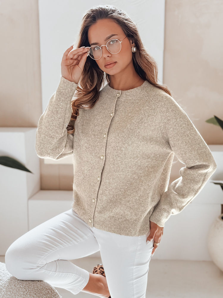 Pulover cu nasturi pentru femei SELINA bej