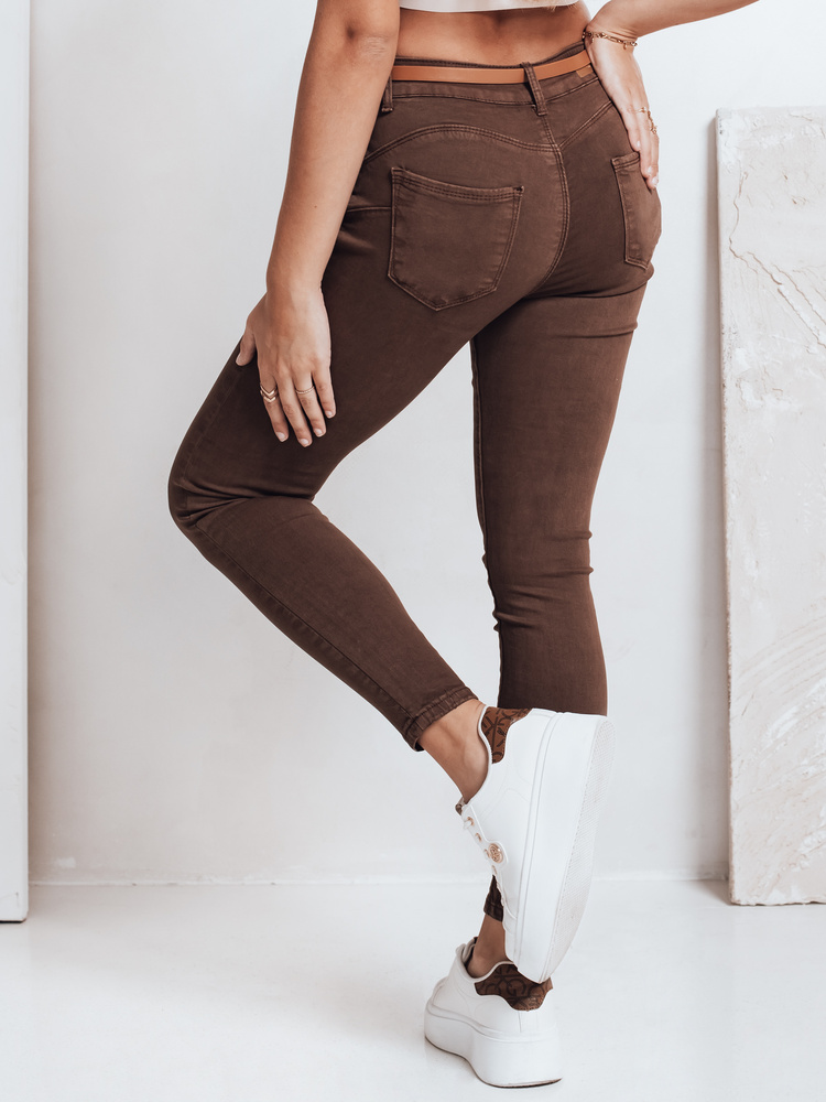 Blugi maro slim fit pentru femei Dstreet