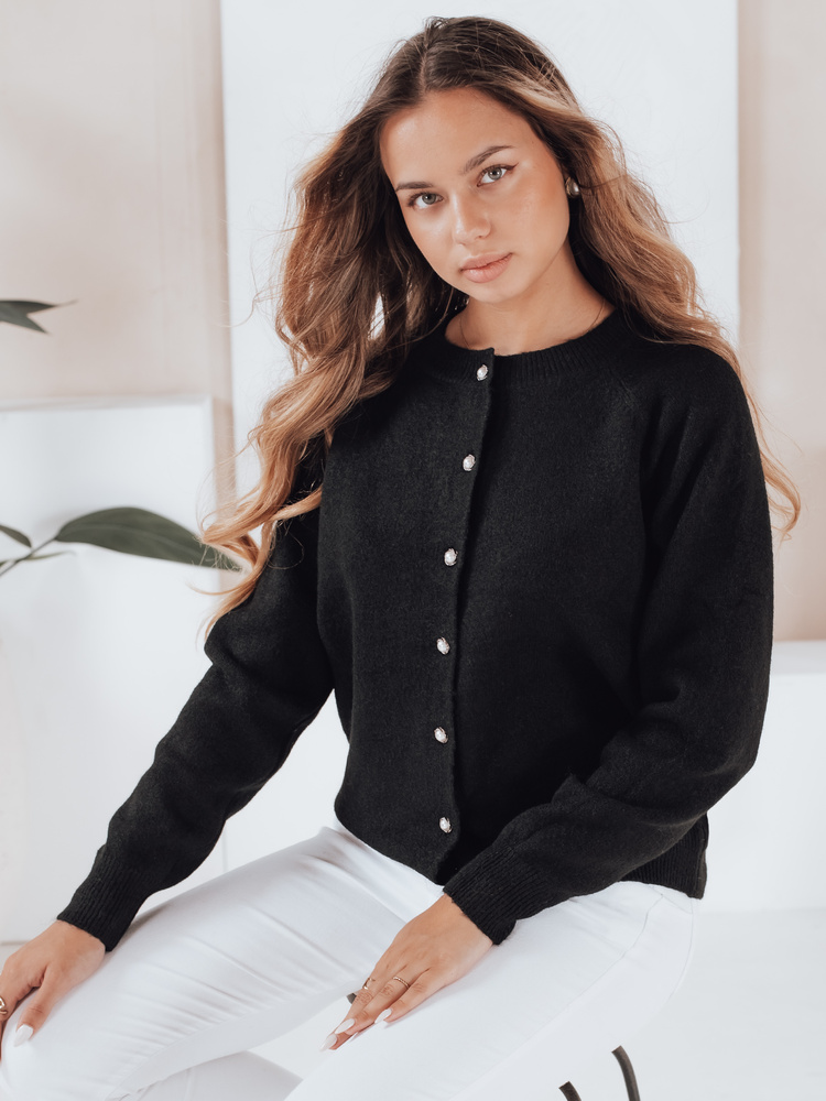 Pulover cu nasturi pentru femei SELINA negru
